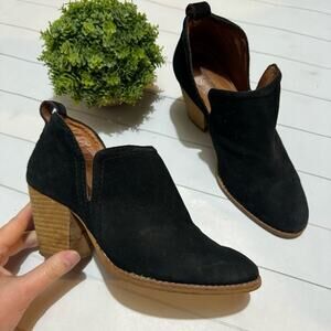 Jefferey Campbell Black Leahter Heeled Ankle Boots Booties Womens Size‎ 7